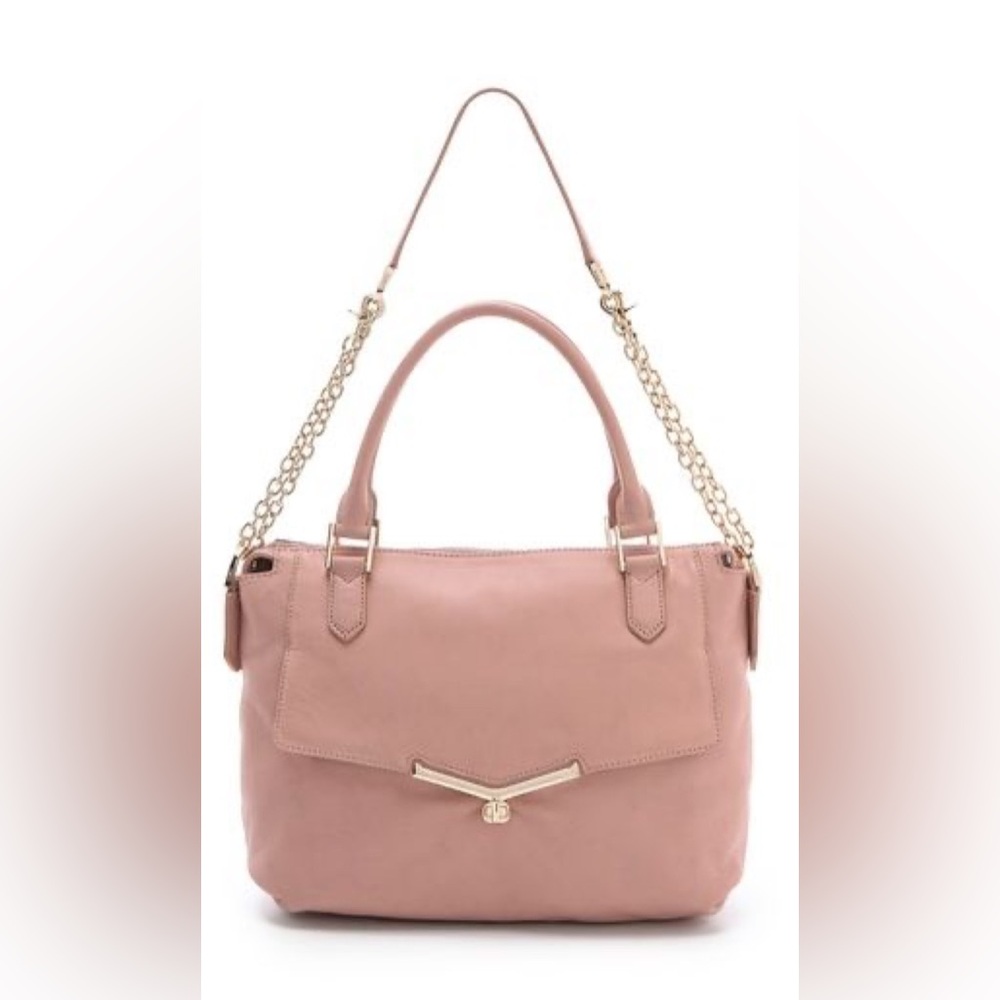 Botkier Valentina Satchel, Convertible Shoulder, Crossbody Bag, Dusty Rose - Picture 3 of 6